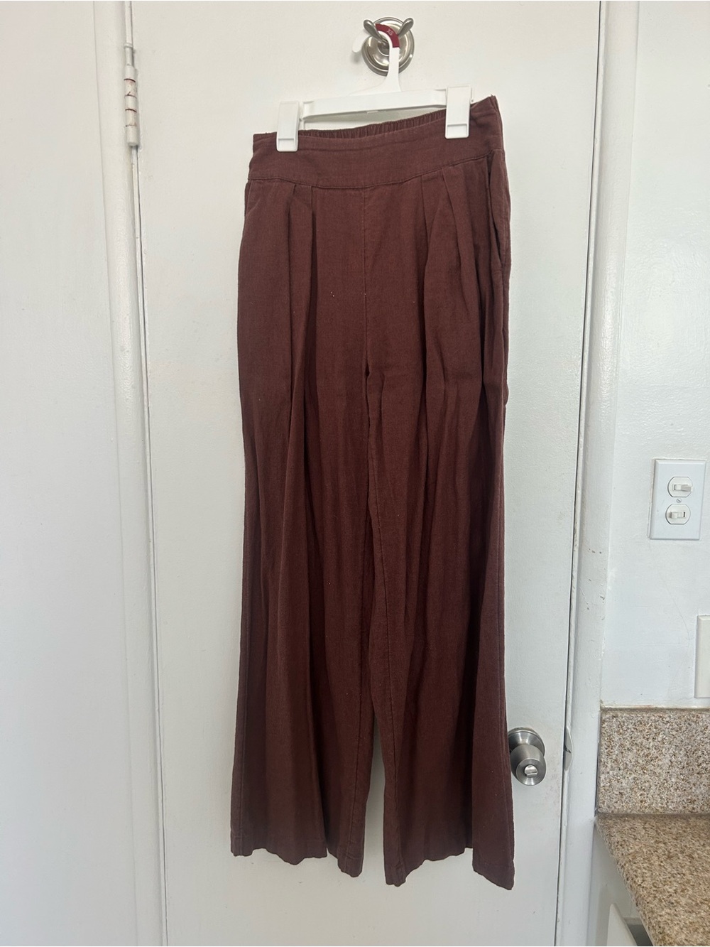 Abercrombie & Fitch Brown linen Wide Leg Pants